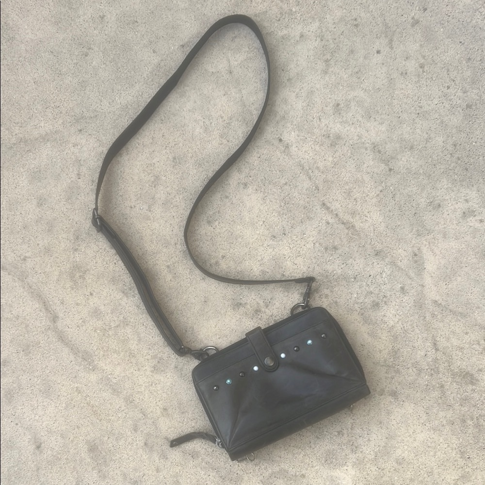Lady Conceal Grey Leather Crossbody Purse